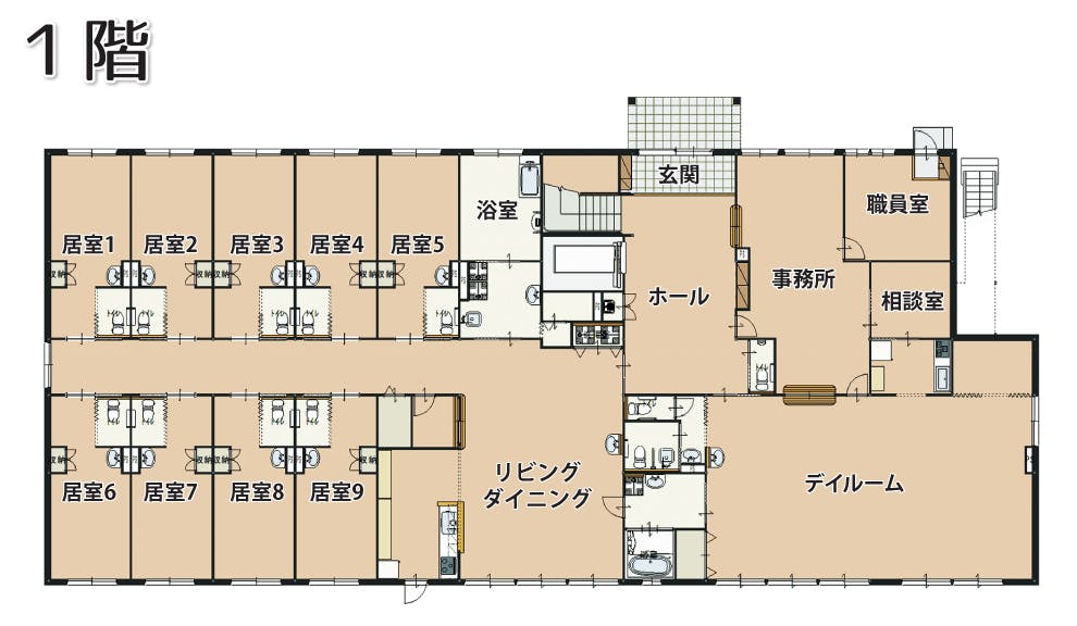 ケアビレッジライル温品 間取図