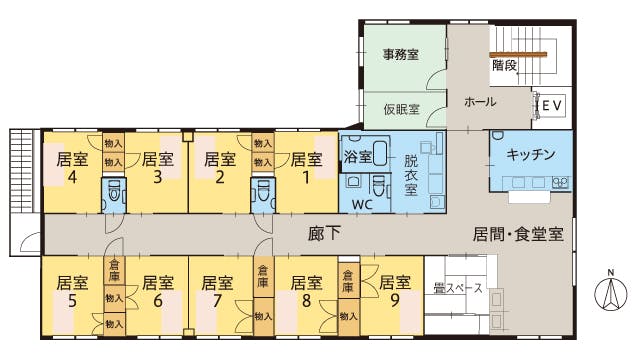 ツクイ平塚徳延グループホーム 間取図