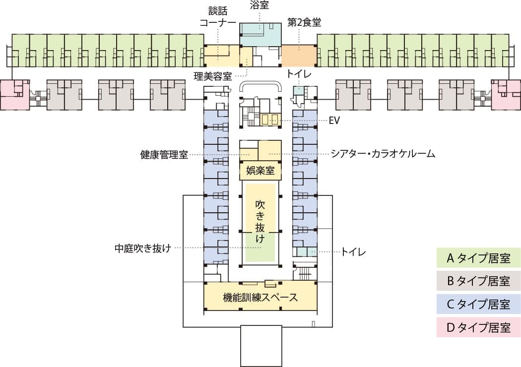 介護付き有料老人ホームかえでの杜 間取図