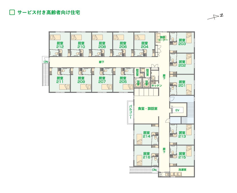 エイジフリーハウス川崎有馬 間取図