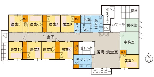 ツクイ札幌太平グループホーム 間取図