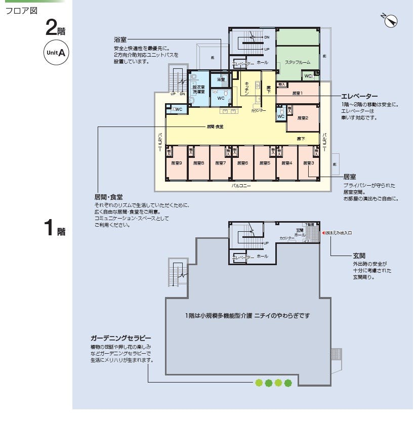 ニチイケアセンターあらかわ 間取図