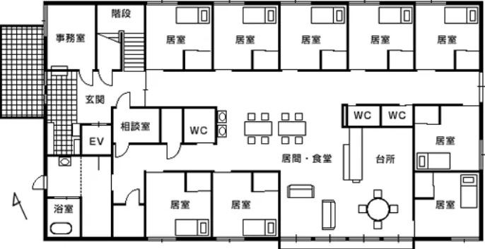春日井ケアハートガーデン グループホーム細木の社 間取図