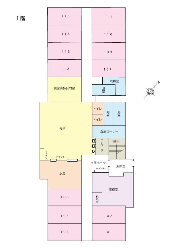 やさしい手シニアリビングやさしえ彦根 間取図