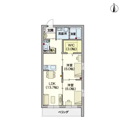 ヘーベルVillage熊野前 間取図
