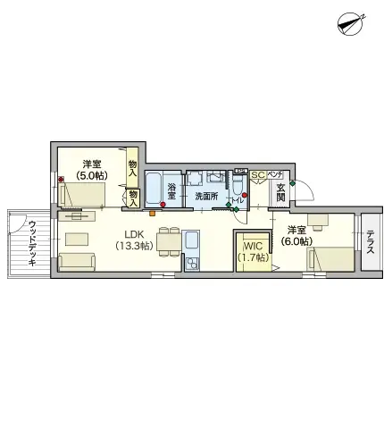 ヘーベルVillage下赤塚 間取図