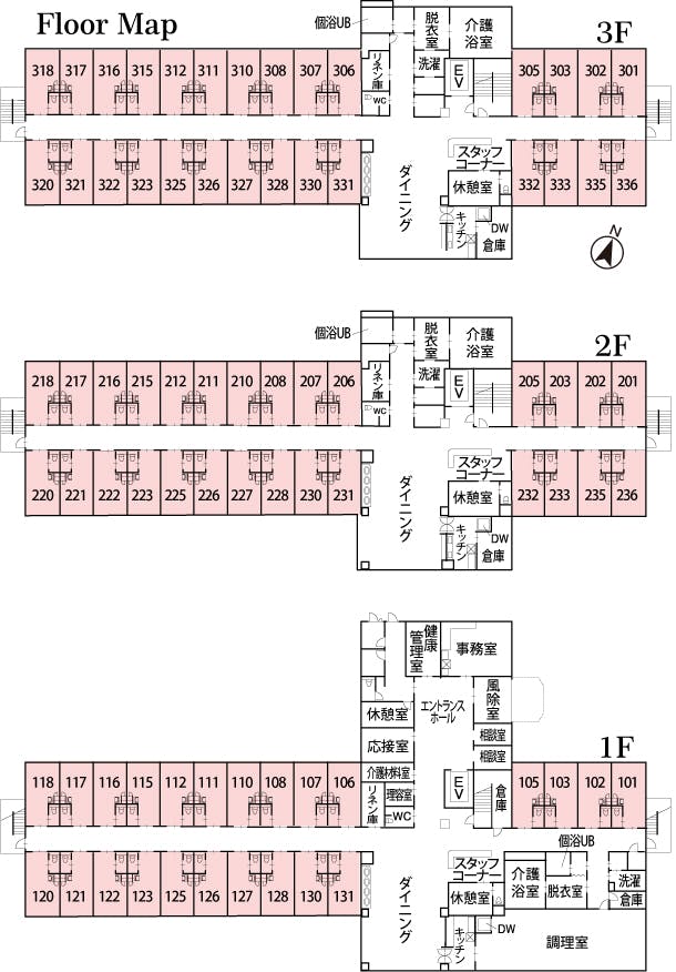 介護付有料老人ホーム ヒューマンサポート桶川 間取図