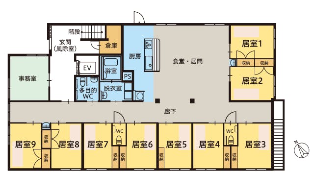 ツクイ大田西六郷グループホーム 間取図