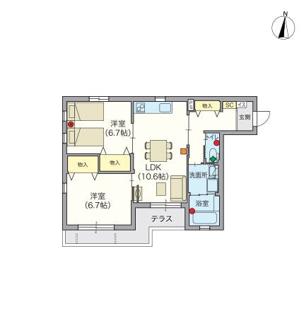 ヘーベルVillage住吉 間取図