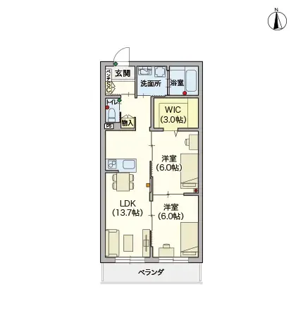 ヘーベルVillage熊野前 間取図