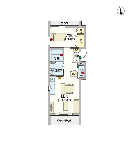 へーベルVillage府中若松 間取図