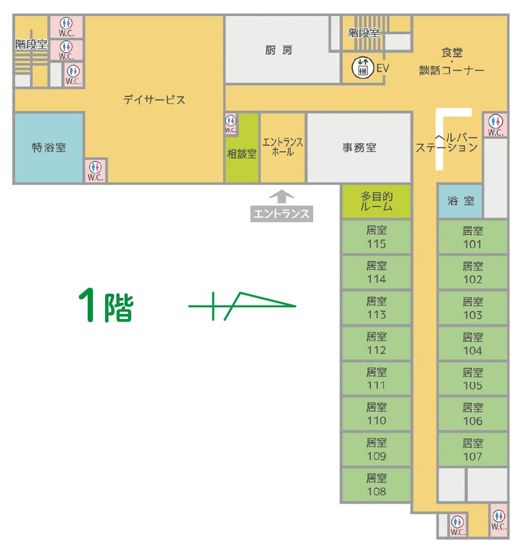 有料老人ホームメディケア福岡西 間取図
