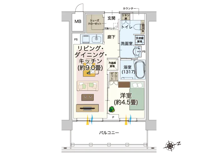 オウカス日吉 間取図