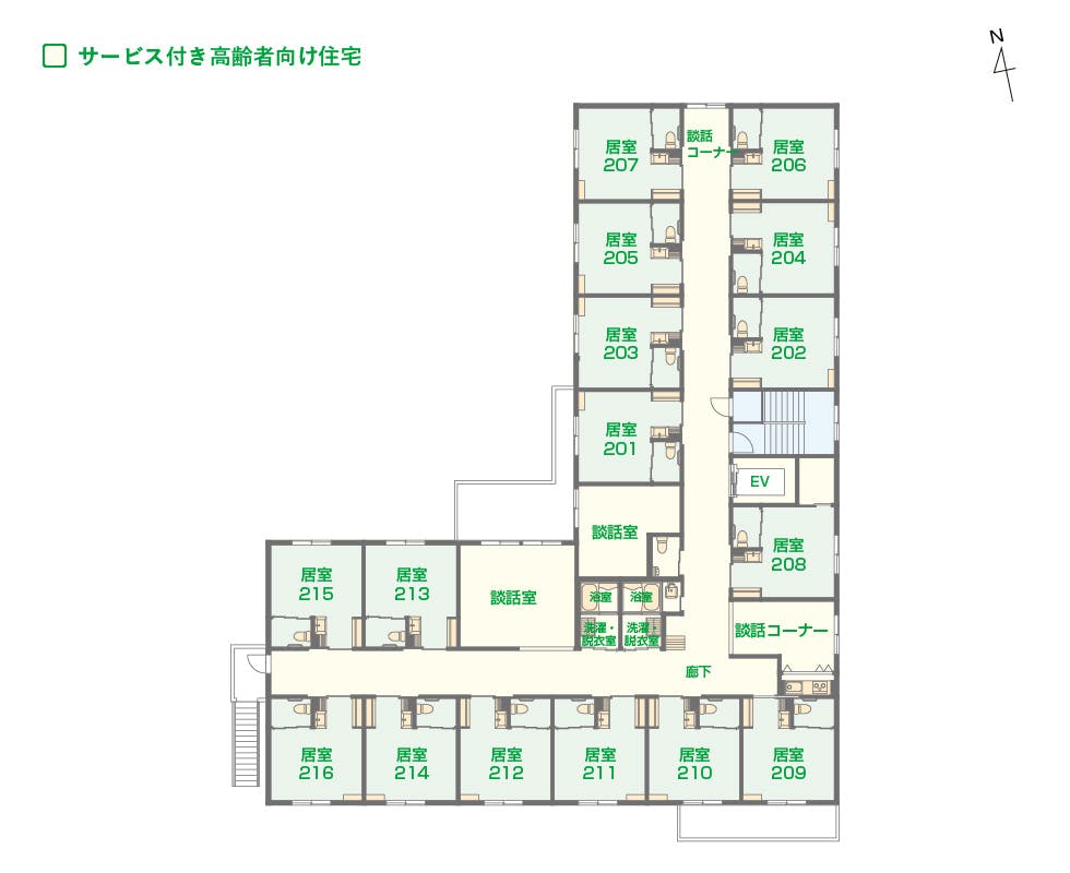 エイジフリーハウス川崎向ヶ丘遊園 間取図