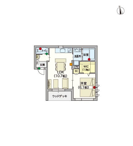 へーベルVillage府中若松 間取図