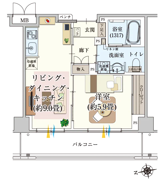 オウカス船橋 間取図