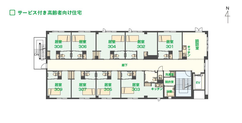 エイジフリーハウス京都三条大宮 間取図