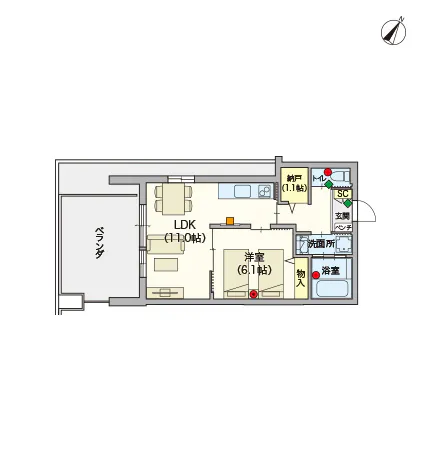 ヘーベルVillage用賀 間取図