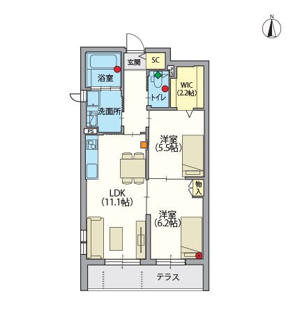 ヘーベルVillage万願寺 間取図