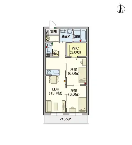 ヘーベルVillage熊野前 間取図