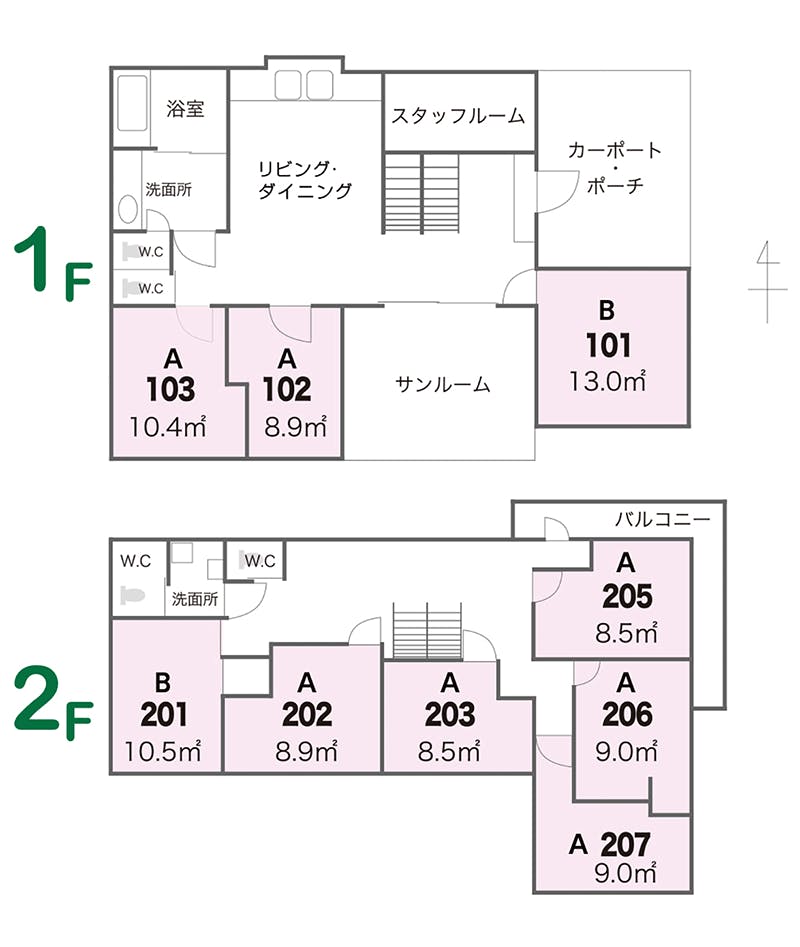 バナナ園ほりうち家 間取図