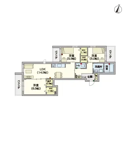 ヘーベルVillage用賀多摩川台 間取図
