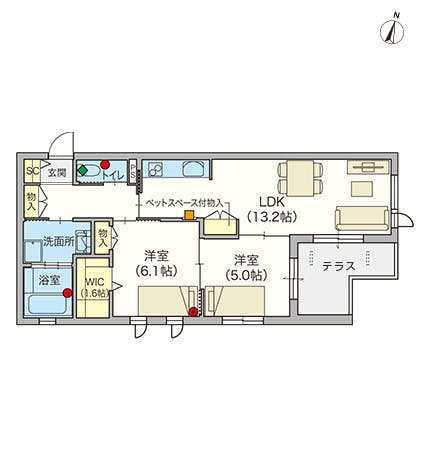 ヘーベルVillage世田谷1丁目 間取図