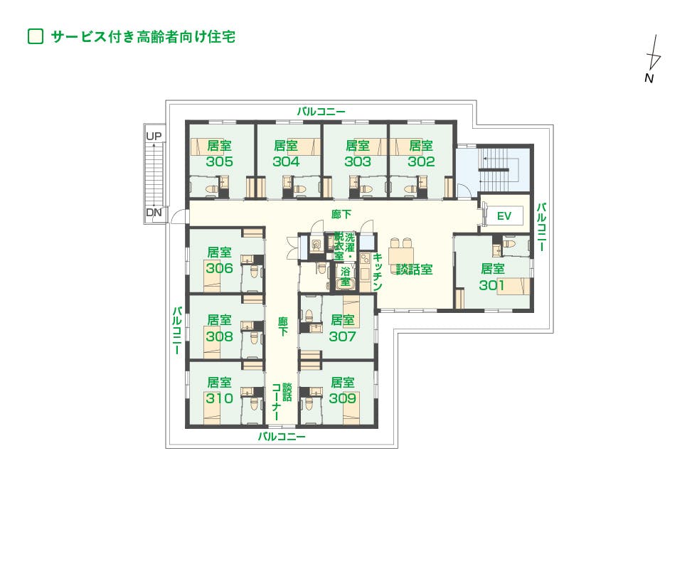 エイジフリーハウス神戸霞ヶ丘 間取図
