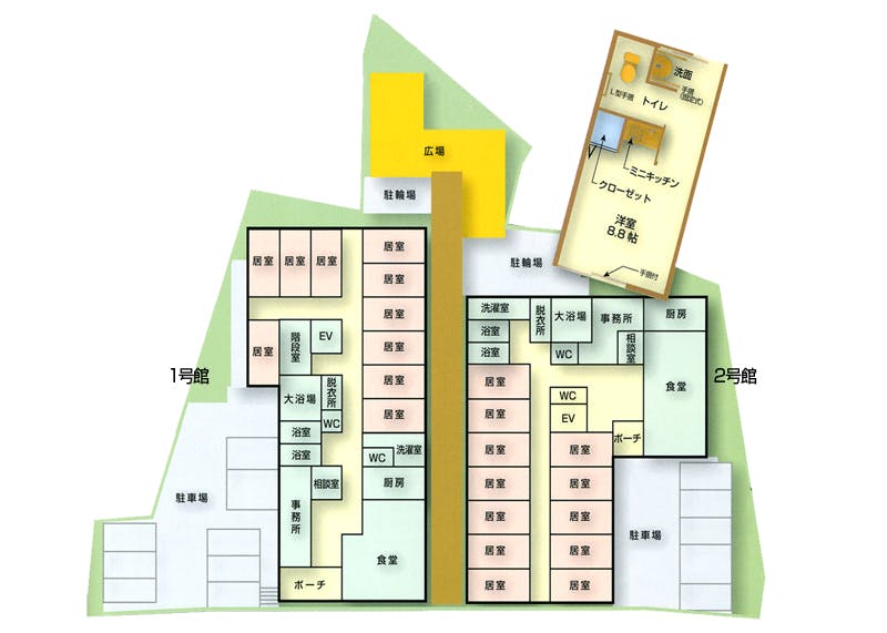 グローバルケア浜寺２号館 間取図