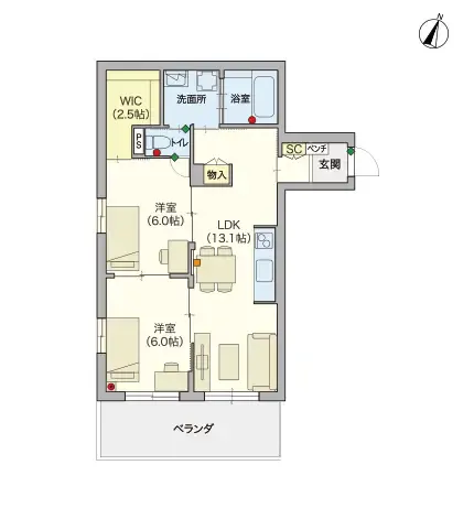 ヘーベルVillage鶴間 間取図