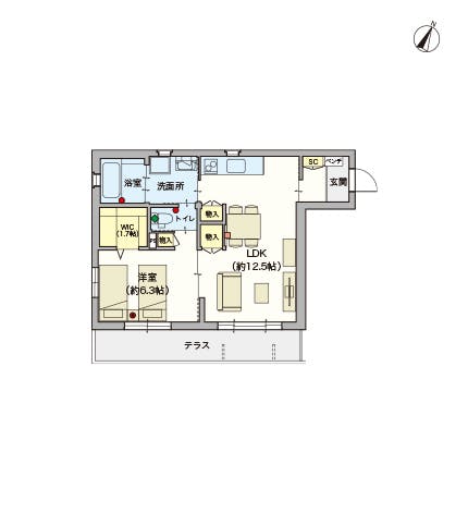 ヘーベルVillage鵜の木 間取図
