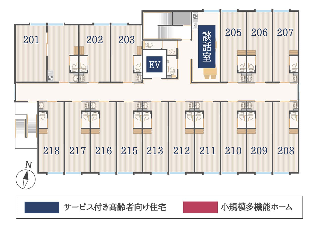 サービス付き高齢者向け住宅さくらいふ六軒屋 間取図