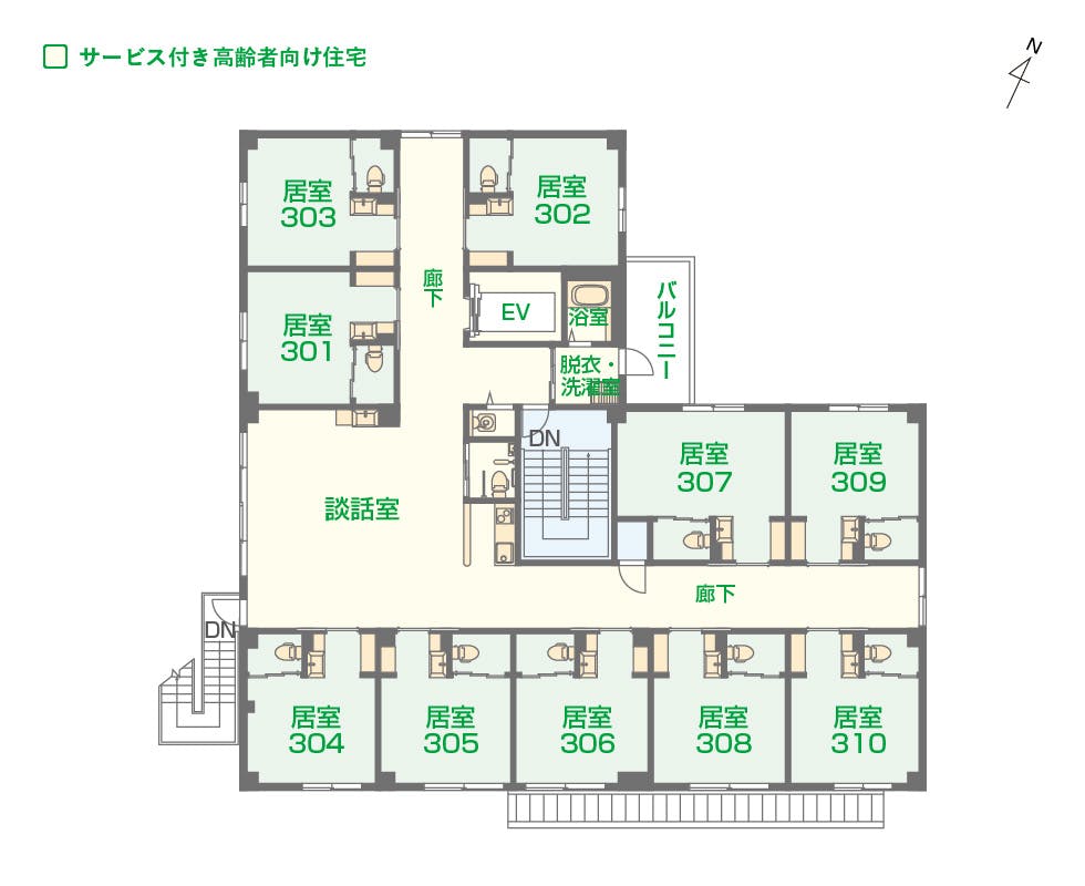 エイジフリーハウス京都山科新十条 間取図