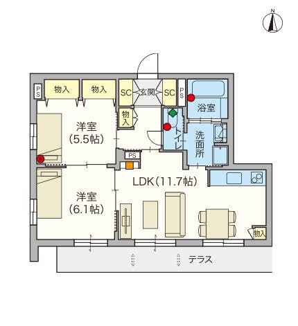 ヘーベルVillage大師公園 間取図