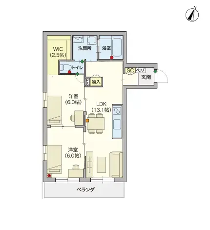 ヘーベルVillage鶴間 間取図