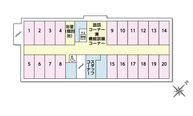 ツクイ・サンシャイン新倉敷 間取図
