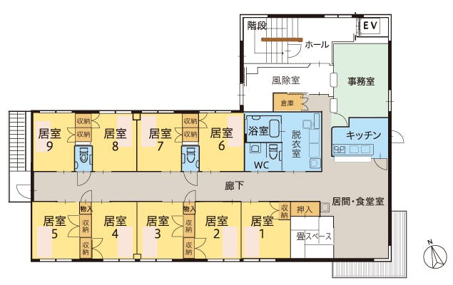 ツクイ横須賀光風台グループホーム 間取図