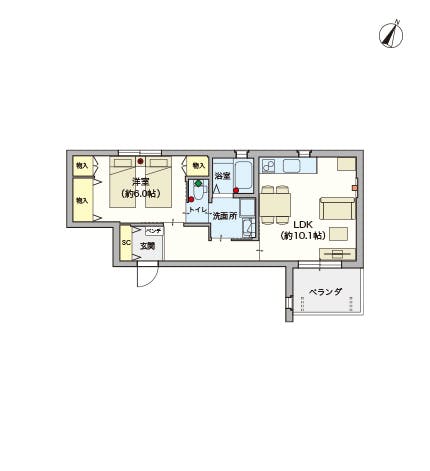 ヘーベルVillage鵜の木 間取図