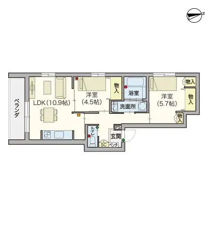 ヘーベルVillageときわ台 間取図