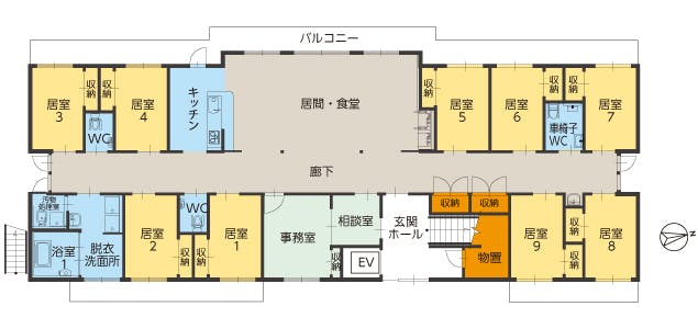 ツクイ世田谷宇奈根グループホーム 間取図