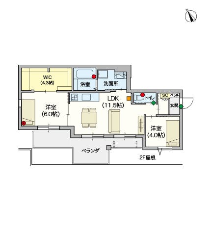 ヘーベルVillage方南町 間取図