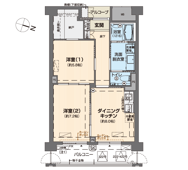 ベルパージュ奈良あやめ池シニアレジデンス 間取図