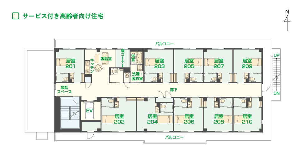 エイジフリーハウス大阪上本町 間取図