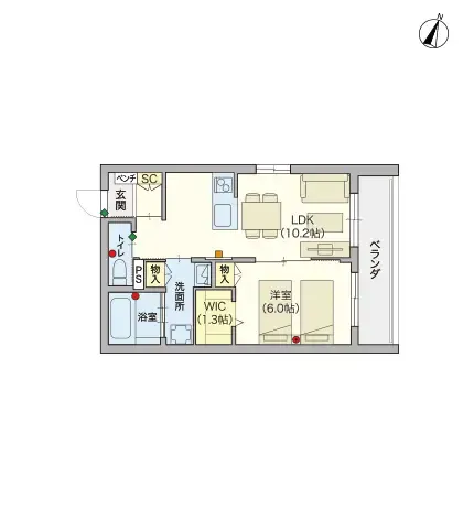 ヘーベルVillage鶴間 間取図