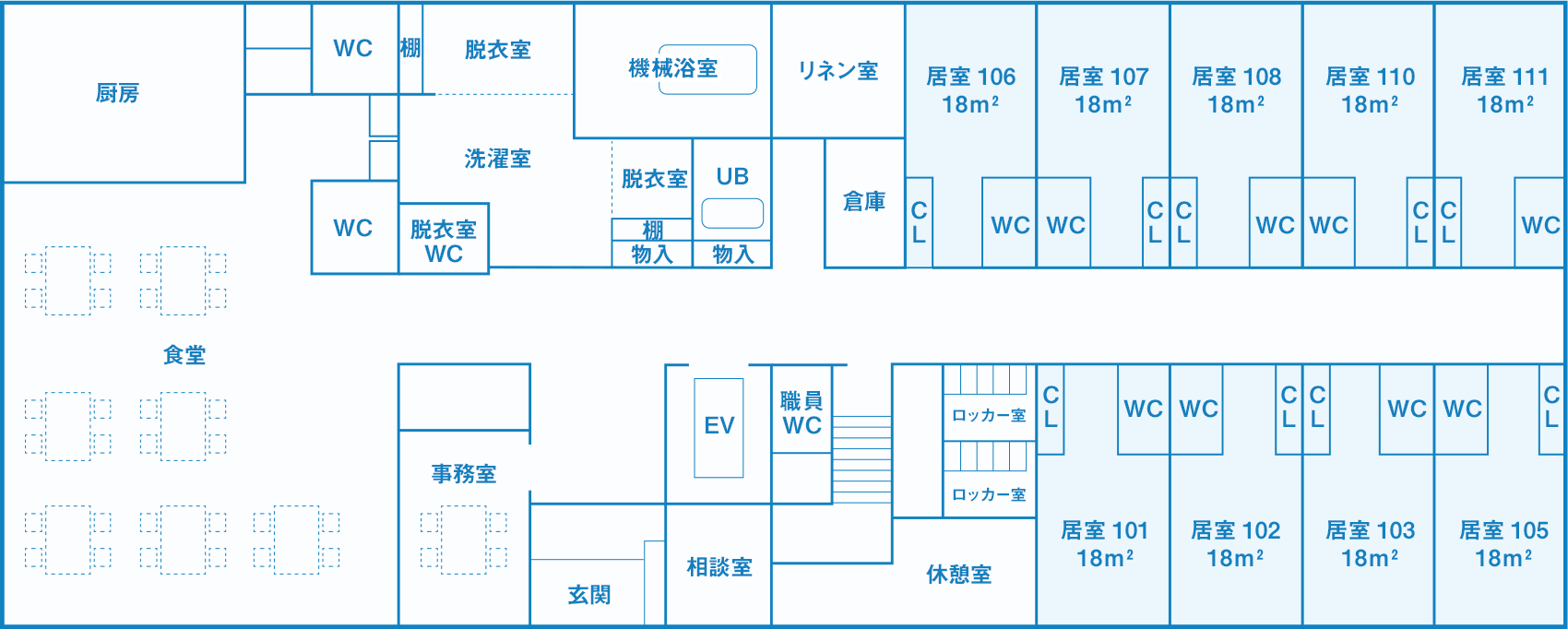サービス付き高齢者向け住宅スマイルイースト 間取図