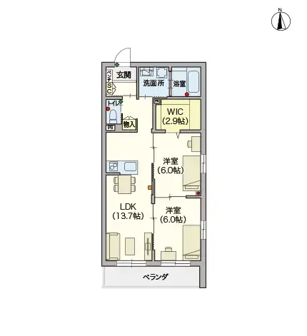 ヘーベルVillage熊野前 間取図