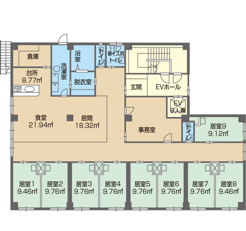 グループホームアムール忠岡 間取図