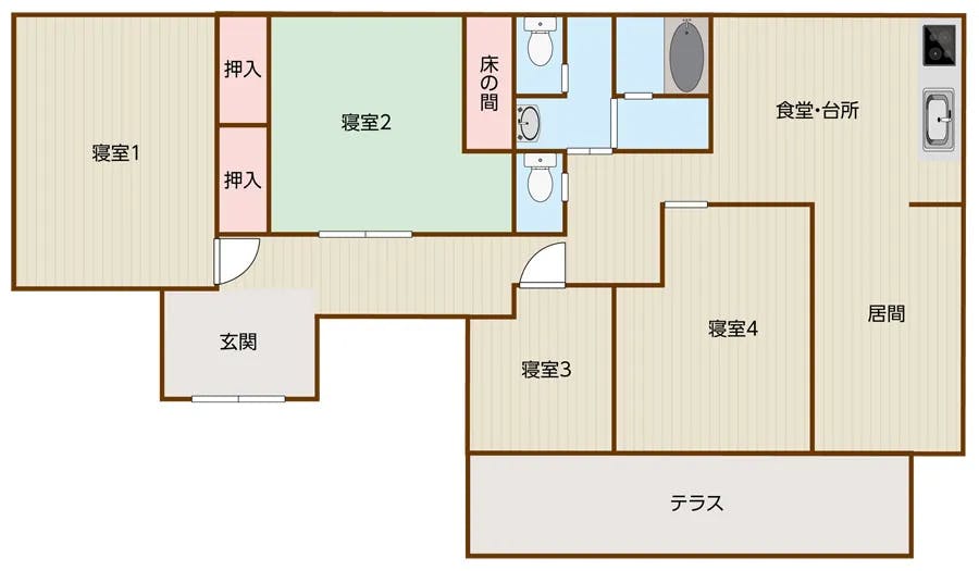 かぜのおと中和倉 間取図