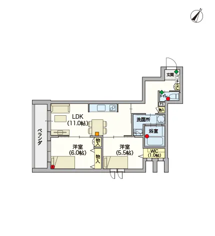 ヘーベルVillage用賀 間取図