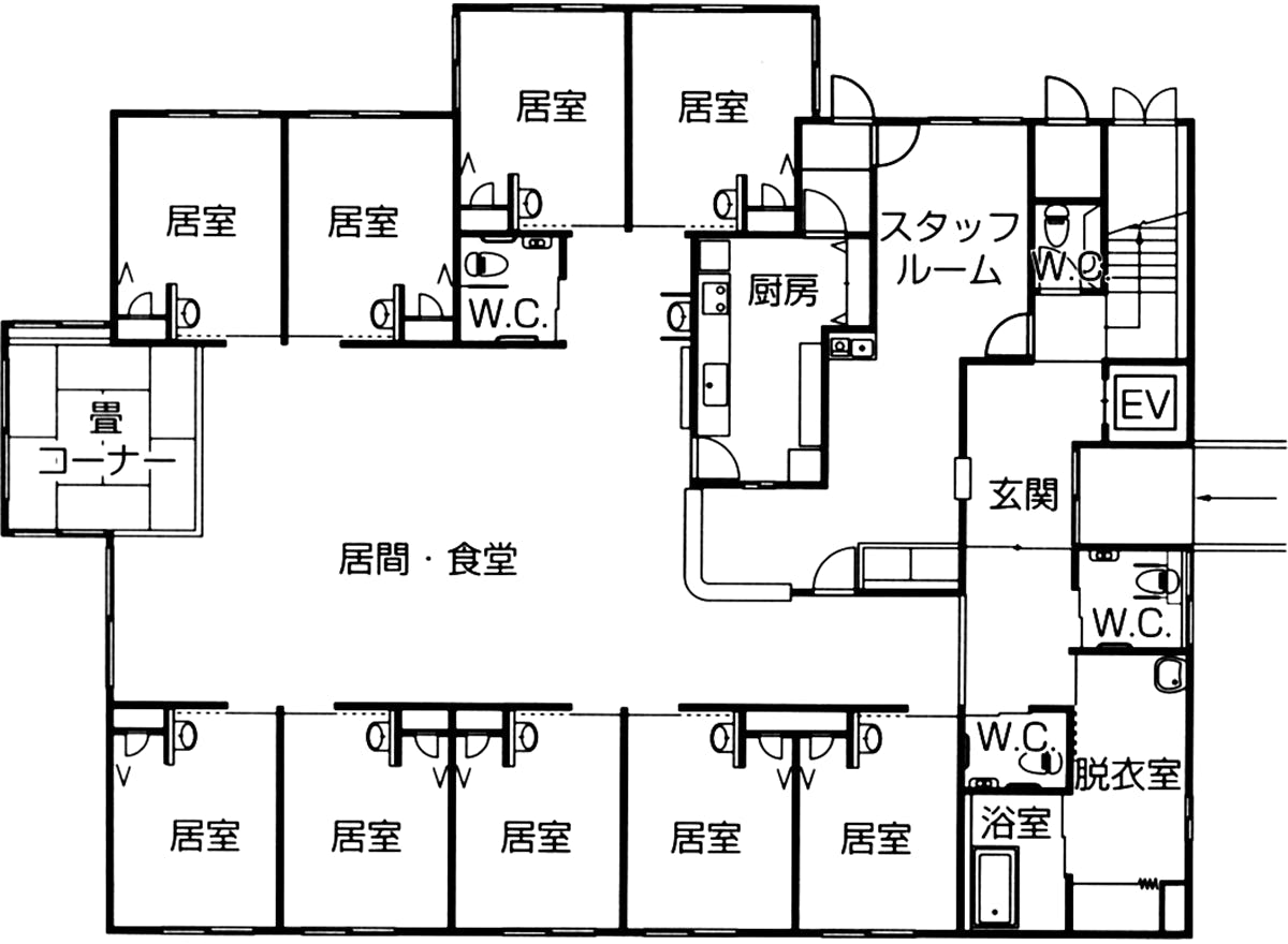 グループホームつどい柳内家 間取図